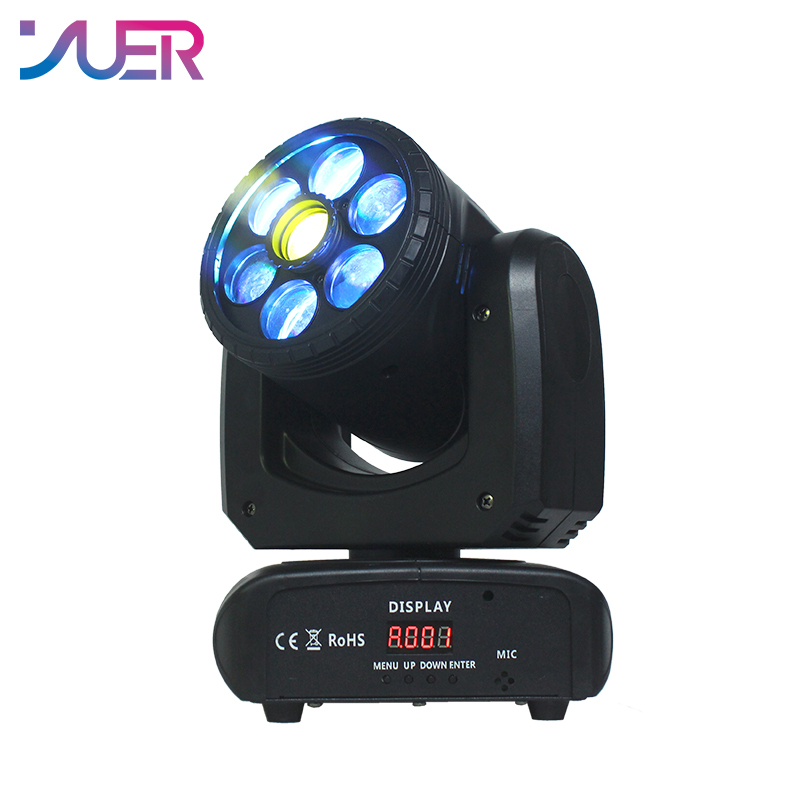 YUER 60W Pattern Bee Eye Beam Dyeing Moving Head Light DMX512 16/18CH Voice Control DJ Disco Stage Wedding Party Bar Club