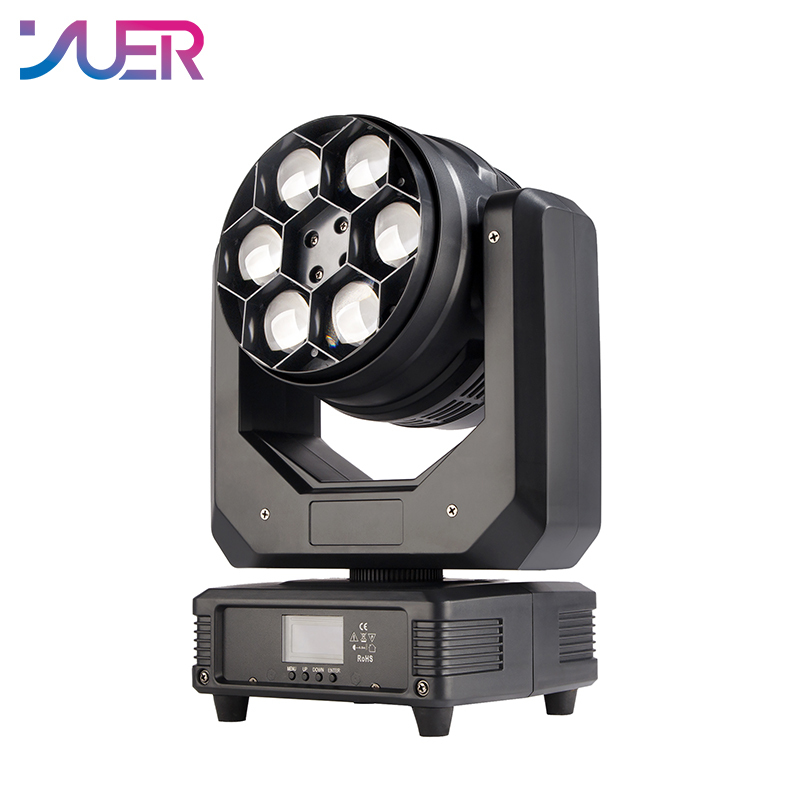 YUER New 6x40W Pixels Control RGBW 4in1 LED Bee Eye Moving Head Wash Light Zoom Dmx Dj Disco Theatre Stage Party Effect Lights