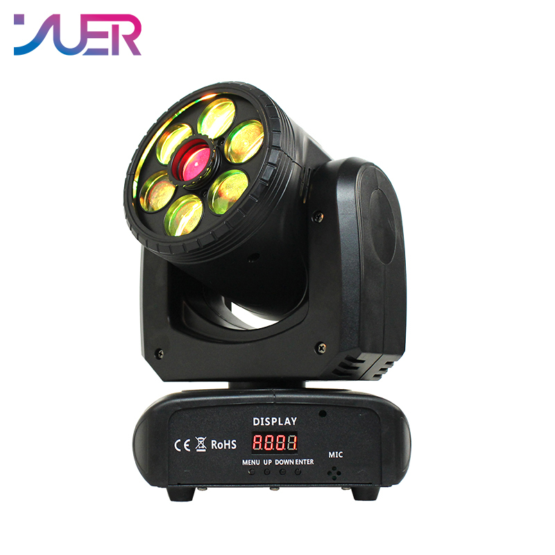 YUER 60W Pattern Bee Eye Beam Dyeing Moving Head Light DMX512 16/18CH Voice Control DJ Disco Stage Wedding Party Bar Club