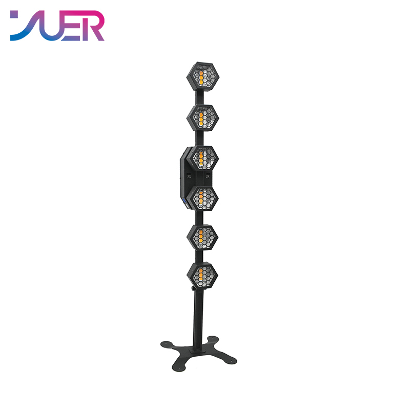 YUER Hot selling led Strip retro strobe light 6 high-brightness 60W lamp beads + 144 LED three-in-one lamp beads Nightclub DJ Disco Stage Wash Effect Light Professional Lighting Equipment