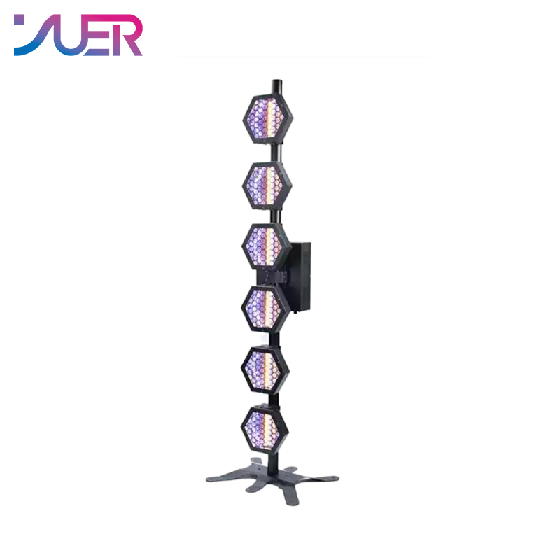 YUER Hot selling led Strip retro strobe light 6 high-brightness 60W lamp beads + 144 LED three-in-one lamp beads Nightclub DJ Disco Stage Wash Effect Light Professional Lighting Equipment