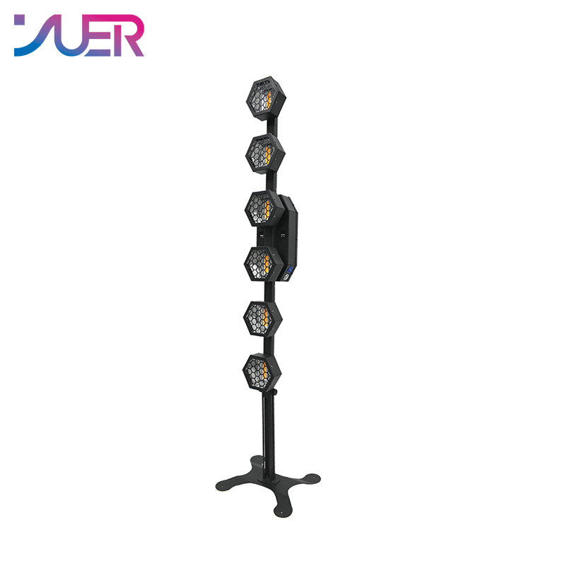 YUER Hot selling led Strip retro strobe light 6 high-brightness 60W lamp beads + 144 LED three-in-one lamp beads Nightclub DJ Disco Stage Wash Effect Light Professional Lighting Equipment