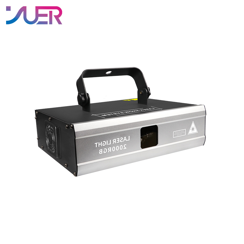 YUER 2W RGB Scanning Animation Laser Light Voice Control Disco Stage Light Party Show Laser Projector Effect Lamp for Home Party KTV