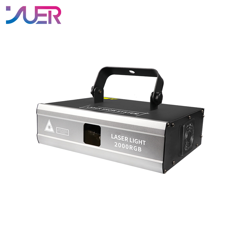 YUER 2W RGB Scanning Animation Laser Light Voice Control Disco Stage Light Party Show Laser Projector Effect Lamp for Home Party KTV