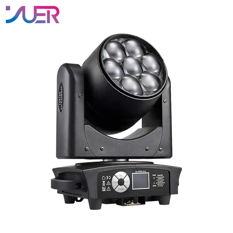 YUER Mini 7x40w Zoom Wash Beam  LED Moving Head Lights RGBW Stage Light DMX512 For Patry DJ Lights Disco Lights Concert Spotlight