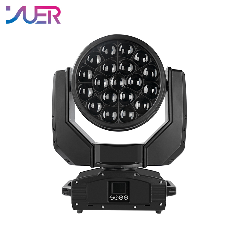 YUER Water Proof IP65 19X40W RGBW Zoom Wash Moving Head Light DMX512 19/27CH Beam Pattern Effect DJ Disco Stage Wedding Party Bar