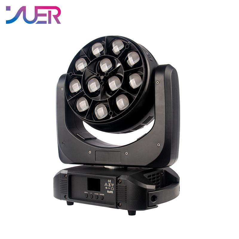 YUER Professional 12x40W LED RGBW 4in1 Zoom Wash LED Moving Head Light Beam Effect Light For DJ Bar Stage KTV Nightclub