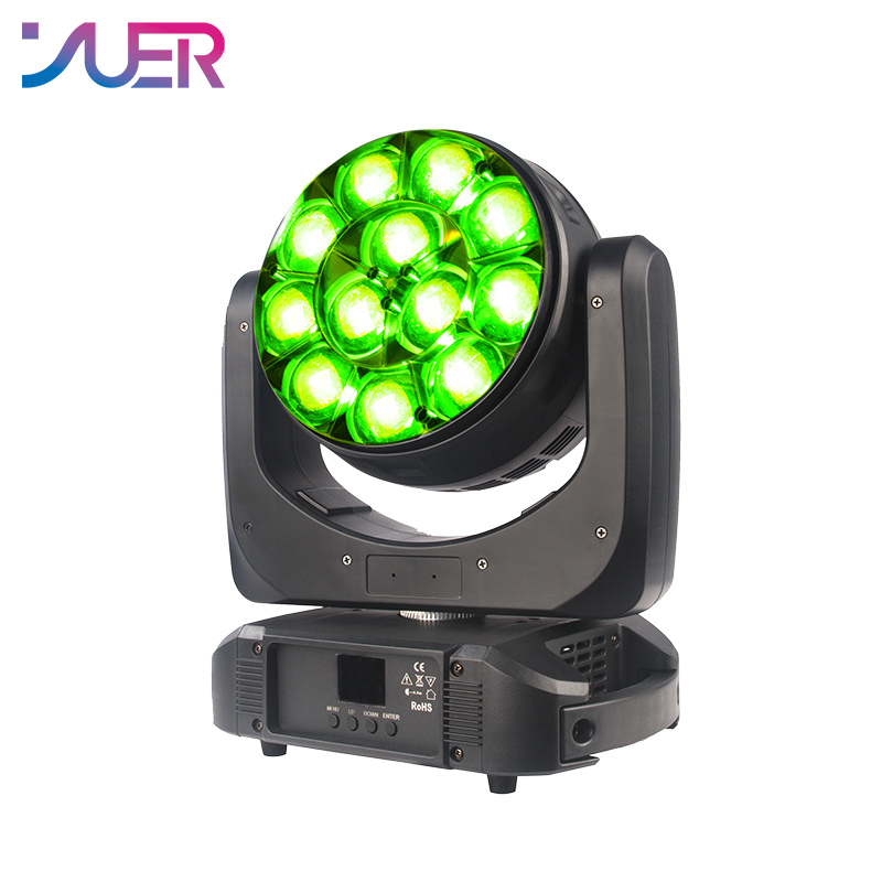 YUER Professional 12x40W LED RGBW 4in1 Zoom Wash LED Moving Head Light Beam Effect Light For DJ Bar Stage KTV Nightclub