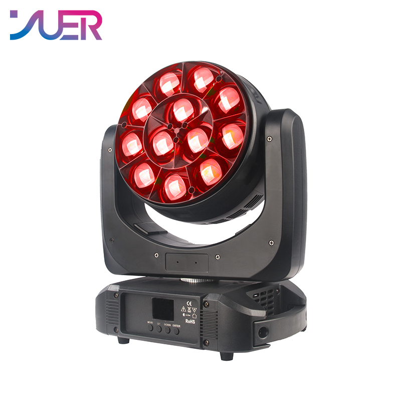 YUER Professional 12x40W LED RGBW 4in1 Zoom Wash LED Moving Head Light Beam Effect Light For DJ Bar Stage KTV Nightclub