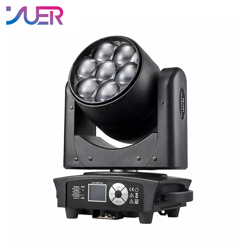 YUER Mini 7x40w Zoom Wash Beam  LED Moving Head Lights RGBW Stage Light DMX512 For Patry DJ Lights Disco Lights Concert Spotlight