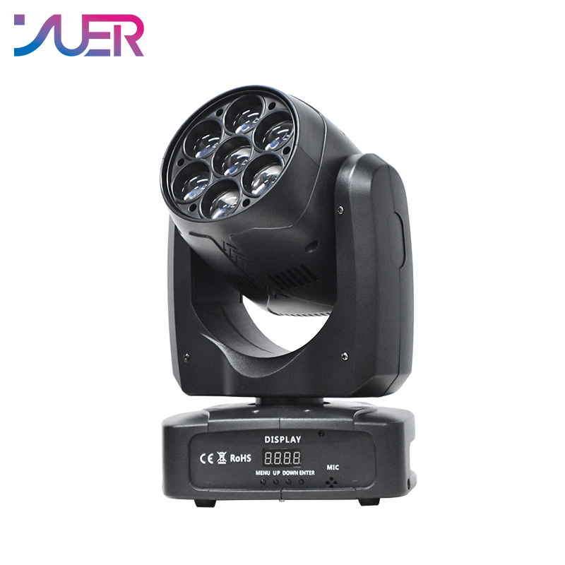 YUER LED 7x20W RGBW 4In1 Beam Moving Head Zoom Wash Light For DMX Disco DJ Nigh Club Party Wedding Stage Light