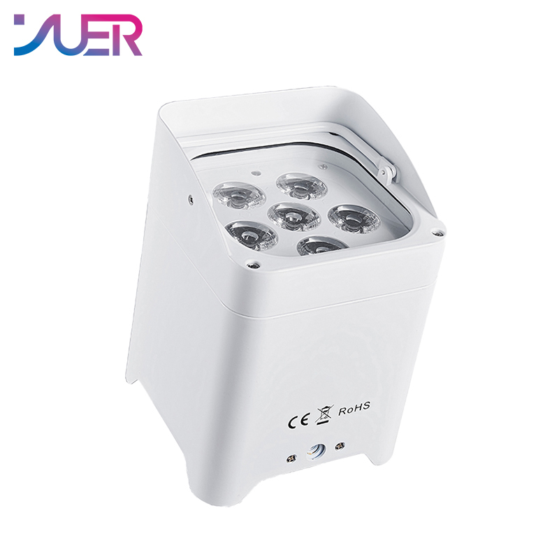 YUER Battery Wireless Waterproof Par Light 6X18W RGBWA-UV 6IN1 LED Par Light DMX512 Automatic Voice Control  for DJ Disco Stage Indoor Bar