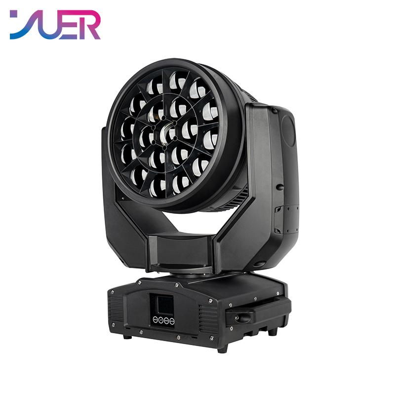 YUER Water Proof IP65 19X40W RGBW Zoom Wash Moving Head Light DMX512 19/27CH Beam Pattern Effect DJ Disco Stage Wedding Party Bar