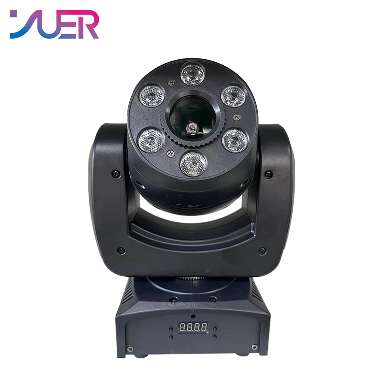 YUER 3W Laser + 6X4W LED RGB Moving Head Light Scanning Pattern Laser Animation Wash Effects for DJ Bars Clubs Wedding DMX