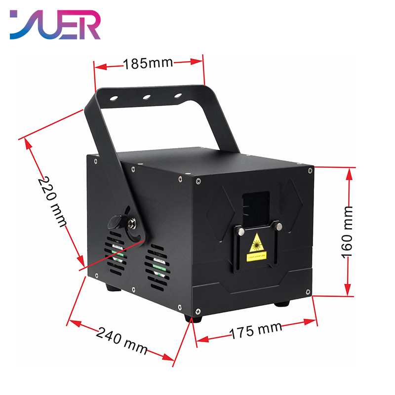 YUER ILDA 6W RGB Laser Light Animation Beam Scanner Stage Laser Projector DJ Disco Bar Club Party Dance Wedding Effect Show