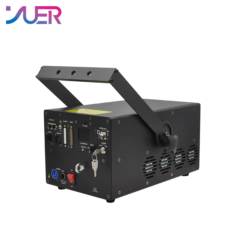YUER RGB 15W ILDA 40Kpps Animation Scanner Projector Beam Laser Stage Lighting Effect Dance Party Wedding Holiday Bar Club DMX Dj