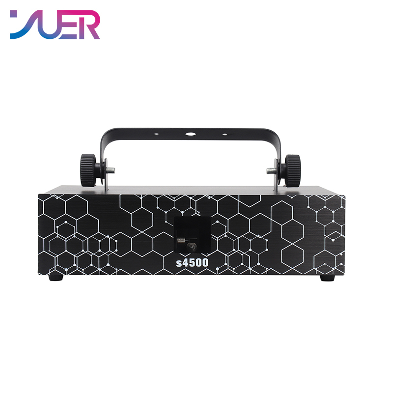 YUER NEW 4.5W RGB Laser Beam Line Pattern Animation Scanner Projector DJ Disco Stage Lighting Effect Dance Party Holiday Bar Club DMX