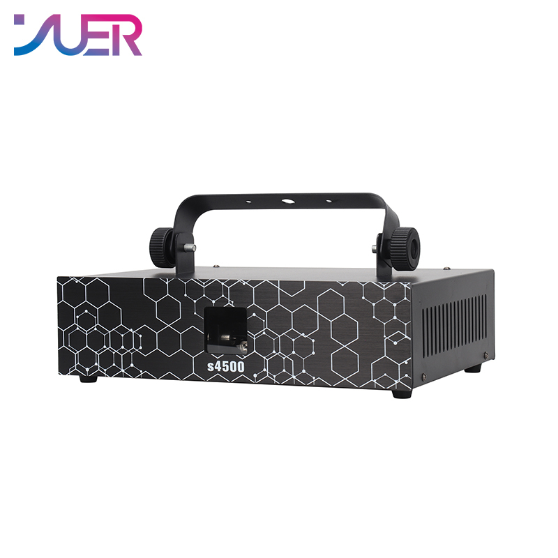 YUER NEW 4.5W RGB Laser Beam Line Pattern Animation Scanner Projector DJ Disco Stage Lighting Effect Dance Party Holiday Bar Club DMX