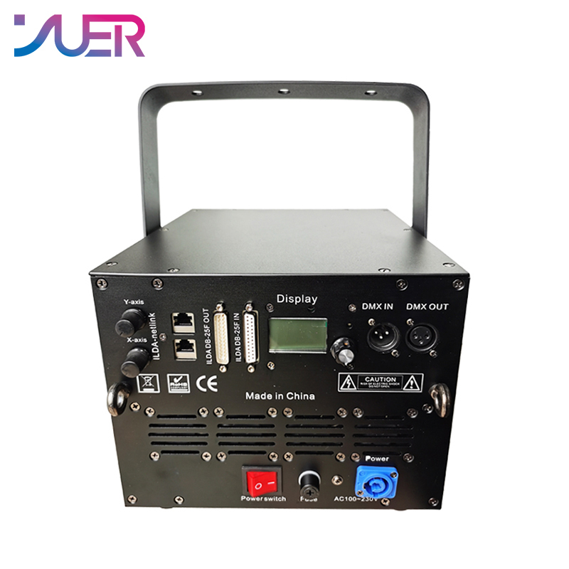 YUER 30Kpps 10W Full Color RGB Laser Light DMX512 Animation Pattern Scan Effect Laser Projector For DJ Disco Wedding Music Party Bar