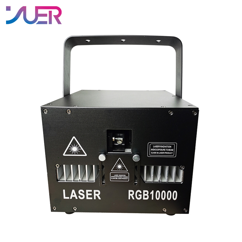 YUER 30Kpps 10W Full Color RGB Laser Light DMX512 Animation Pattern Scan Effect Laser Projector For DJ Disco Wedding Music Party Bar