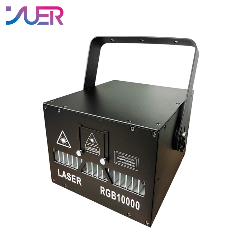 YUER 30Kpps 10W Full Color RGB Laser Light DMX512 Animation Pattern Scan Effect Laser Projector For DJ Disco Wedding Music Party Bar
