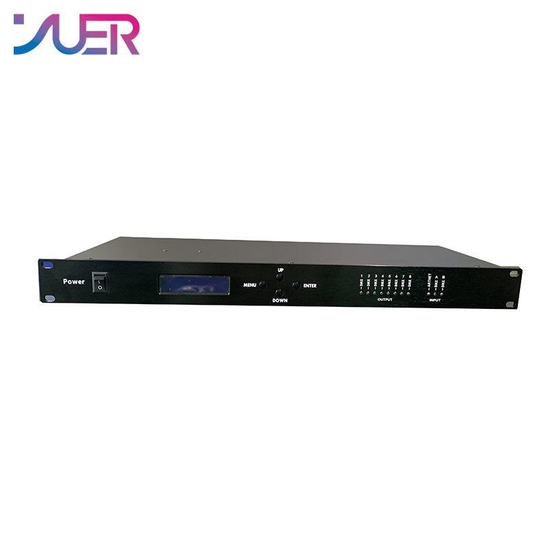 YUER Artnet Dmx Control 8 Port Signal Converter Output 4096 Channels Dj Disco Party Stage Lighting Controller