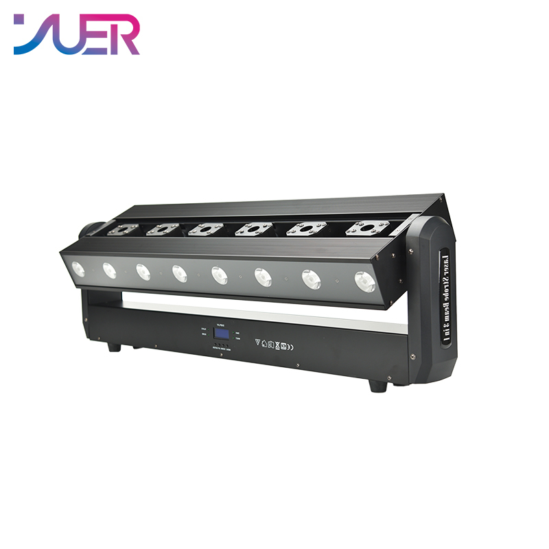 YUER 6 Eyes Moving Head RGB Laser Bar Beam Strobe Stage Effect Lighting For DJ Disco Party Events DMX Sound Modes Projector Fixtures
