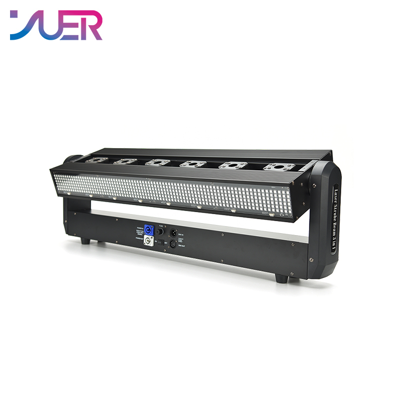 YUER 6 Eyes Moving Head RGB Laser Bar Beam Strobe Stage Effect Lighting For DJ Disco Party Events DMX Sound Modes Projector Fixtures