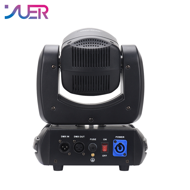 YUER LED 100W Spot Beam Moving Head Light 18 Face Prism DMX512 Sound Dj Stage Effect Light Party Dance Disco Bar Music Club