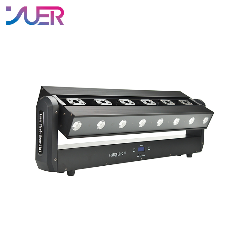 YUER 6 Eyes Moving Head RGB Laser Bar Beam Strobe Stage Effect Lighting For DJ Disco Party Events DMX Sound Modes Projector Fixtures