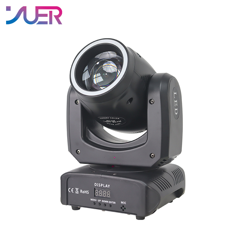 YUER LED 100W Beam Spot Moving Head Light with Iris DMX512 Control Dj Stage Effect Light Party Dance Disco Bar Music Club
