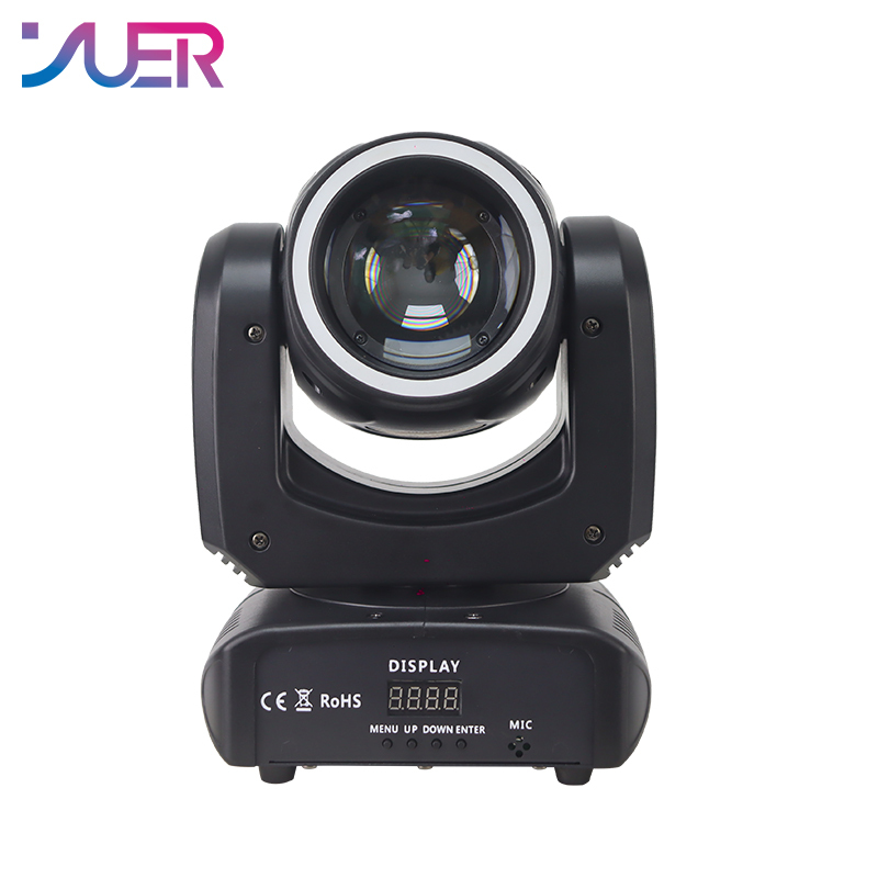 YUER LED 100W Beam Spot Moving Head Light with Iris DMX512 Control Dj Stage Effect Light Party Dance Disco Bar Music Club