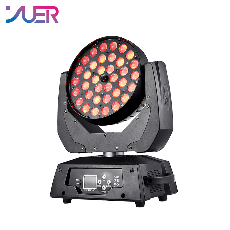 YUER 450W 36X12W RGBW 4IN1 Focusing Moving Head Light Stage Lighting Effect DMX Control For DJ Disco Nightclub KTV Bar Theater