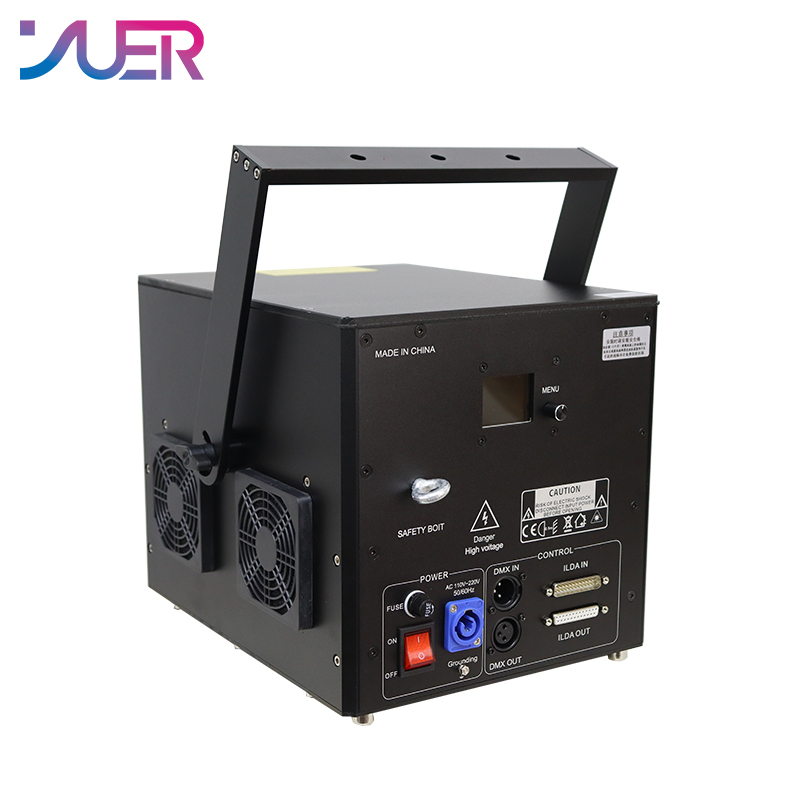 YUER 12W RGB Animation 30kpps Scanning Laser Lights DMX512 DJ Disco Partterns Wash Laser Projector For Wedding LED Party Bar Light