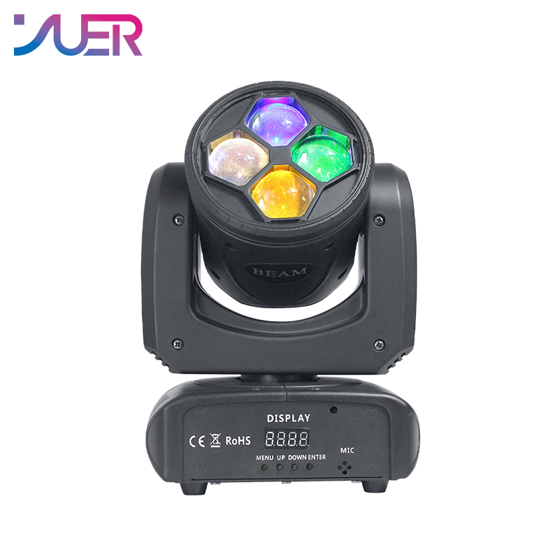 YUER 4x20W RGBW 4in1 LED Mini Bee Eye Led Moving Head Light Beam Effect Dj Bar Light Stage Light For Music Party Club Wedding DMX