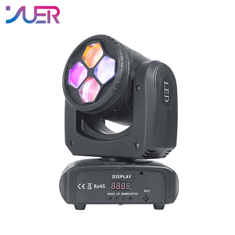 YUER 4x20W RGBW 4in1 LED Mini Bee Eye Led Moving Head Light Beam Effect Dj Bar Light Stage Light For Music Party Club Wedding DMX