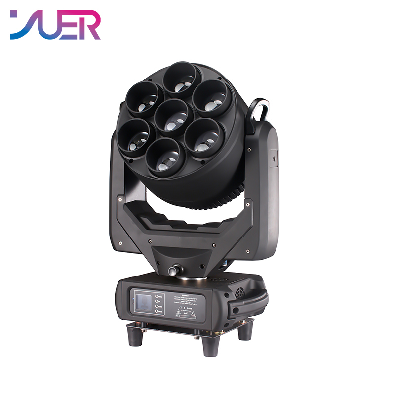 YUER Beam Zoom Wash Stage Moving Head LED RGBW 7x60w Light With 70x0.5w Auxiliary Lighting Dj Disco Party Consert Event Wedding