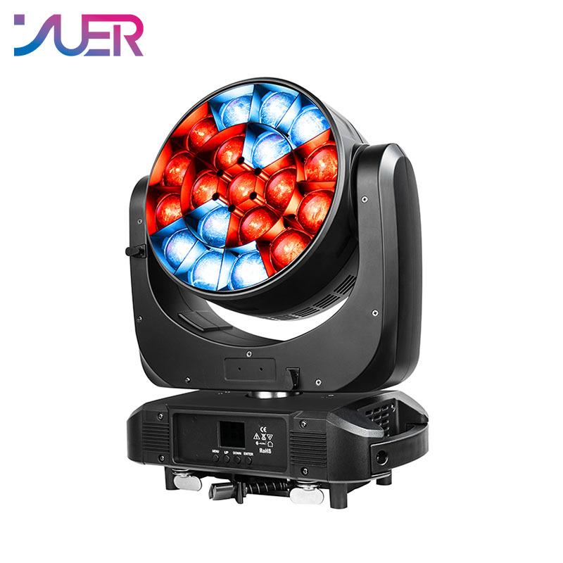 YUER 19X40W Bee Eye Zoom RGBW Moving Head Light DMX512 21/23/35/78/92/97/99CH Beam Pattern Effect DJ Disco Stage Wedding Party Bar