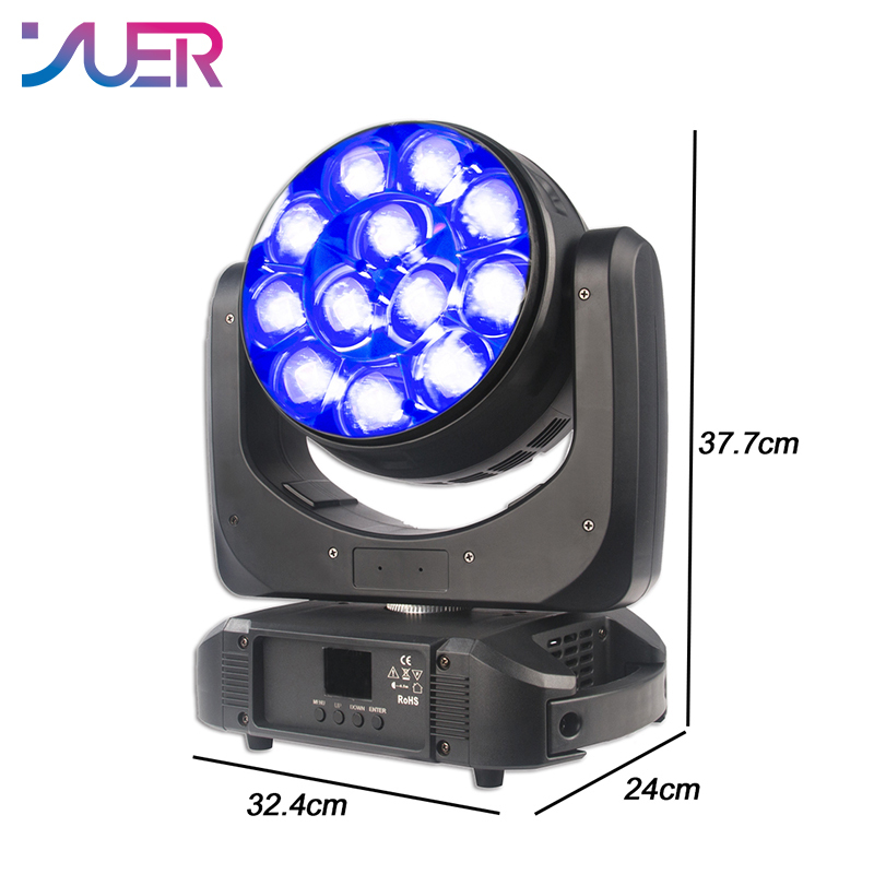 YUER LED Beam Wash Bees Eyes 12x40w RGBW Zoom Moving Head Light Stage Effect Lighting For Party Dj Disco Wedding Dance Floor Bar