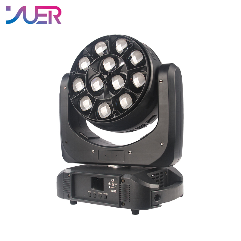 YUER LED Beam Wash Bees Eyes 12x40w RGBW Zoom Moving Head Light Stage Effect Lighting For Party Dj Disco Wedding Dance Floor Bar