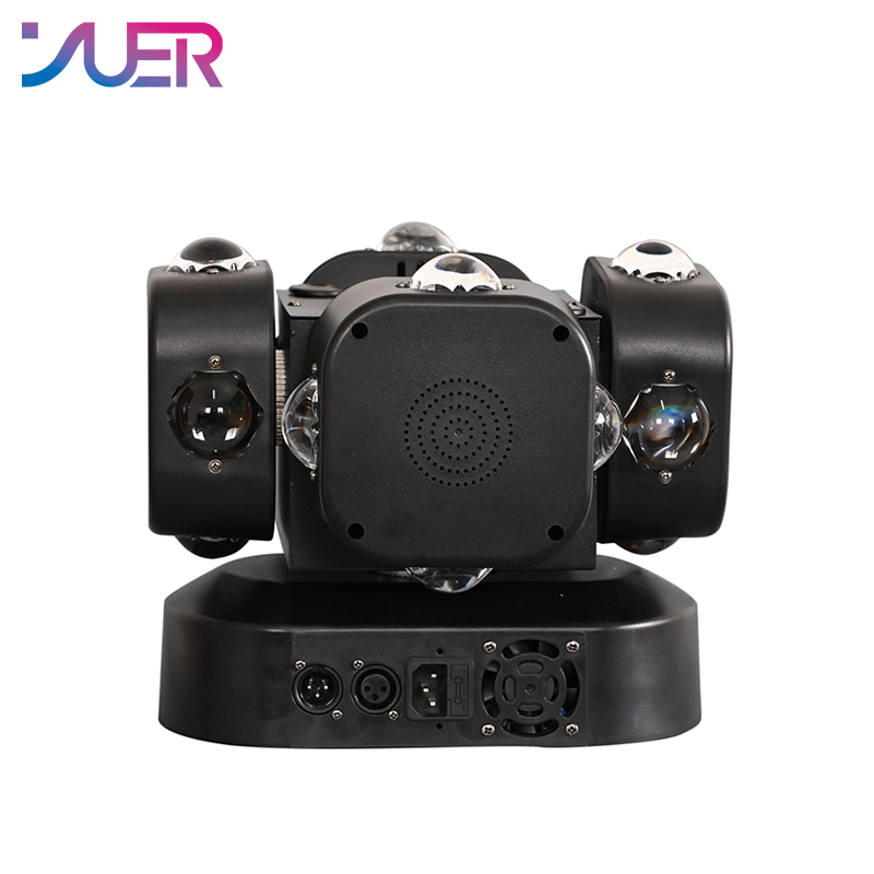 YUER 4 Head 16X10W RGBW +RG Laser Strobe Beam Effect Moving Head Light For DJ Disco Stage Wedding Music Party Bar Club DMX512