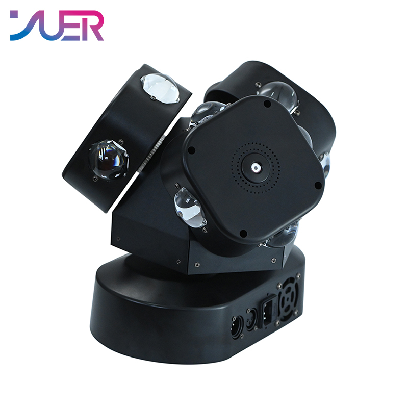 YUER NEW Mold 12X10W 3 head infinitely rotating moving head light With RGB Laser Light For DJ Disco Stage Wedding Music Party Bar