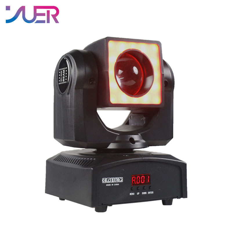 YUER 60W Mini LED Beam With Ring Moving Head Light RGBW 4In1 DMX512 Stage Light Effect Stroboscope For Live Show DJ Nightclub Party