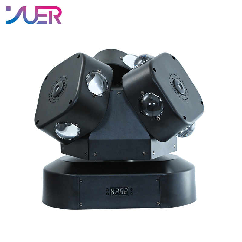 YUER NEW Mold 12X10W 3 head infinitely rotating moving head light With RGB Laser Light For DJ Disco Stage Wedding Music Party Bar