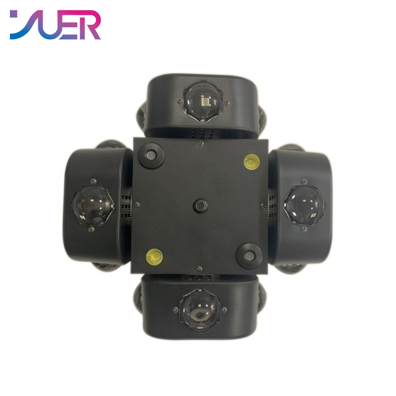 YUER 4 Head 16X10W RGBW +RG Laser Strobe Beam Effect Moving Head Light For DJ Disco Stage Wedding Music Party Bar Club DMX512