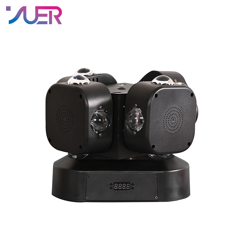 YUER 4 Head 16X10W RGBW +RG Laser Strobe Beam Effect Moving Head Light For DJ Disco Stage Wedding Music Party Bar Club DMX512