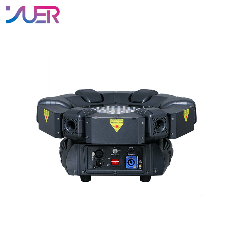 YUER New Mold Smart 6 Heads Moving Head Beam Laser Light RGB Floral Color Laser Light Projector Unlimited Rotating Disco Laser Light