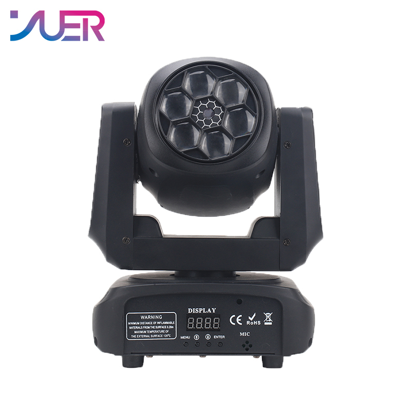 YUER NEW LED 6X15W RGBW Bee Eye Laser Moving Head Light DMX512 10/15CH Strobe Dyeing Effect Lighting DJ Disco Stage Party Wedding Bar
