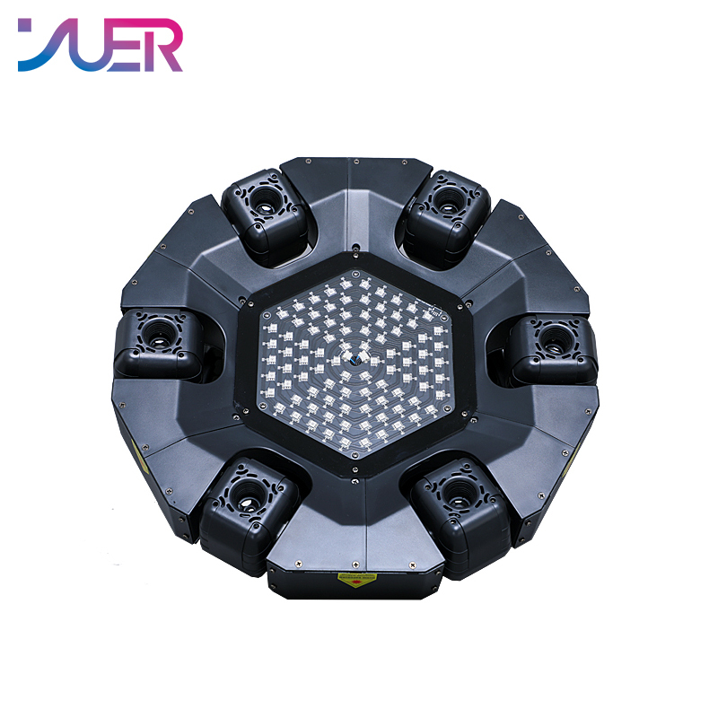 YUER New Mold Smart 6 Heads Moving Head Beam Laser Light RGB Floral Color Laser Light Projector Unlimited Rotating Disco Laser Light