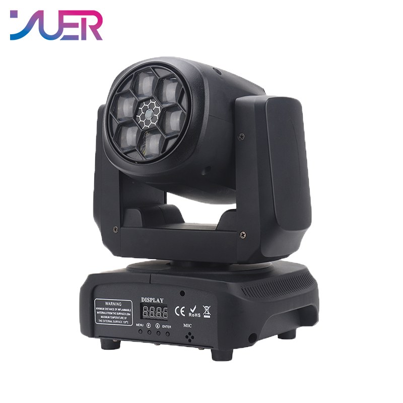 YUER NEW LED 6X15W RGBW Bee Eye Laser Moving Head Light DMX512 10/15CH Strobe Dyeing Effect Lighting DJ Disco Stage Party Wedding Bar
